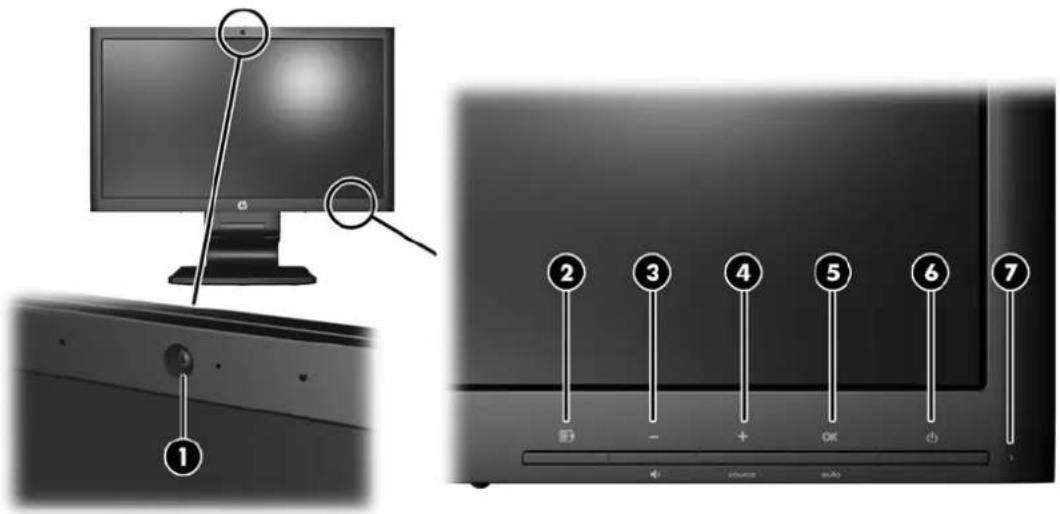 HP Compaq LA2206xc - Kontrol pada Panel Depan - 1