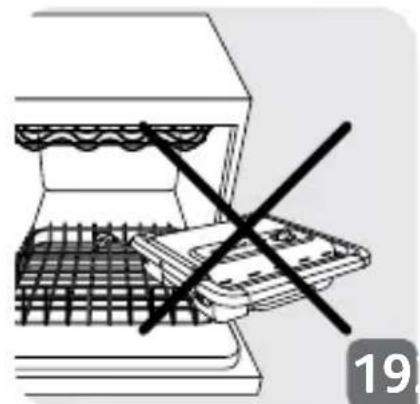 Simple line drawing of a kitchen counter with a crossed-out X mark (no text or symbols)