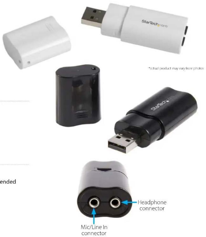 StarTech.com *Actual product may vary from photos Headphone connector Mic/Line In connector
