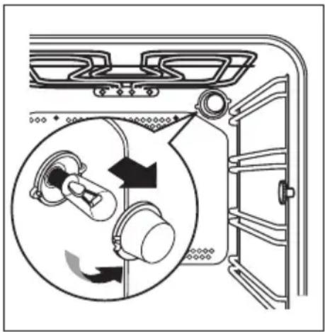 ELECTROLUX EKD603502X - Perdegusios lemputės keitimas: - 1