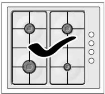 Diagram showing a checkmark on a grid with circular markers and a pointer, likely indicating selection or positioning.