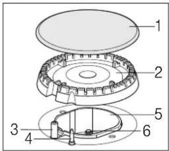Technical diagram of a mechanical assembly with numbered components for identification