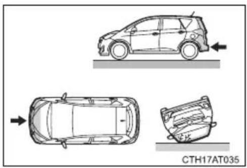 TOYOTA Verso S (2014) - Atvejai, kuriais oro pagalvės gali neišsipūsti (šoninės ir užuolaidinės oro pagalvės) - 2