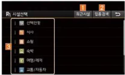 시설선택 1 2 최근시설 업종검색 3 선택인증 식사 소평 숙박 여행/레저 교통/자동차
