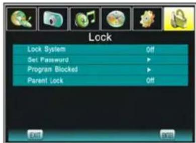 Lock Lock System Off Set Password ▶ Program Blocked ▶ Parent Lock Off