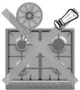 Top-down view of a gas stove with a fan and chimney (no text or symbols visible)
