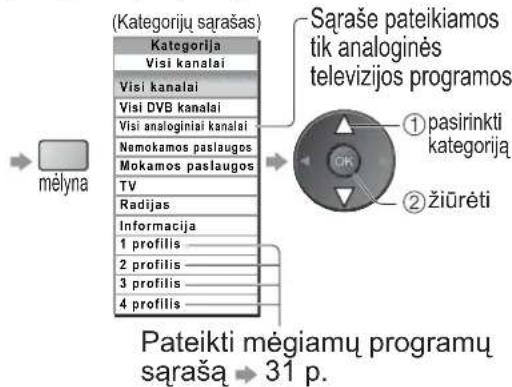 PANASONIC TH-64PZ800E - ■ Rodyti pasirinktos kategorijos programų sąrašą - 1