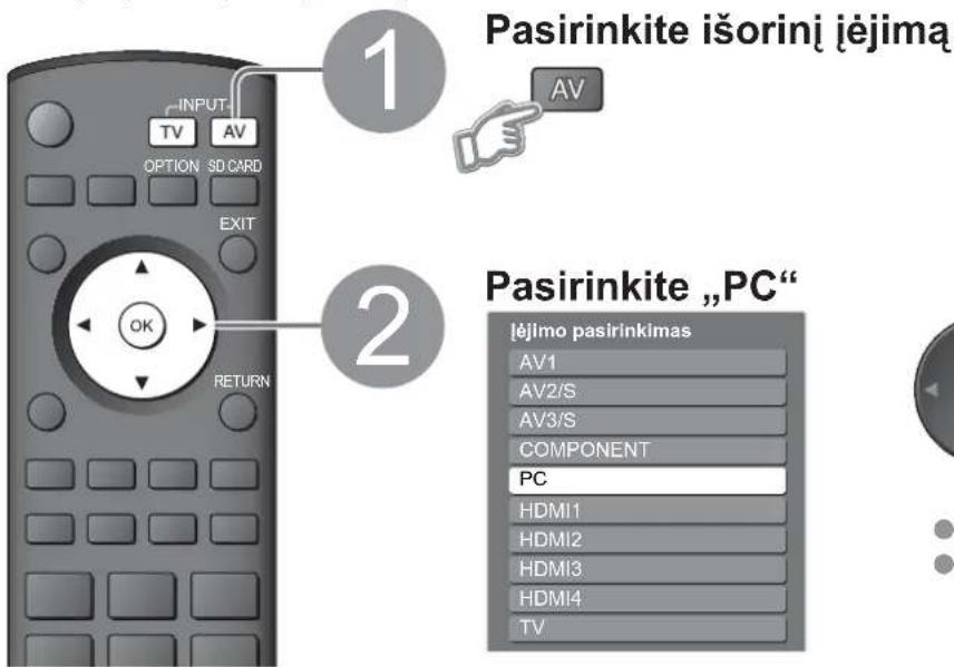 PANASONIC TH-64PZ800E - Kaip rodyti kompiuterio ekraną televizoriuje - 1