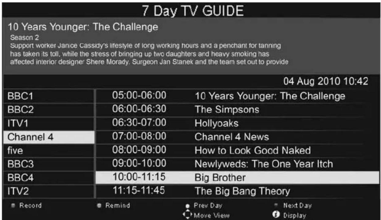 7 Day TV GUIDE 10 Years Younger: The Challenge Season 2 Support worker Janice Cassidy's lifestyle of long working hours and a penchant for tanning has taken its toll, while the stress of bringing up two daughters and heavy smoking has affected interior designer Shere Morady. Surgeon Jan Stanek and the team set out to provide 04 Aug 2010 10:42 BBC1 05:00-06:00 10 Years Younger: The Challenge BBC2 06:00-06:30 The Simpsons ITV1 06:30-07:00 Hollyoaks Channel 4 07:00-08:00 Channel 4 News five 08:00-09:00 How to Look Good Naked BBC3 09:00-10:00 Newlyweds: The One Year Itch BBC4 10:00-11:15 Big Brother ITV2 11:15-11:45 The Big Bang Theory Record Remind Prev Day Next Day Move View Display