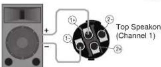 + - Top Speakon (Channel 1)
