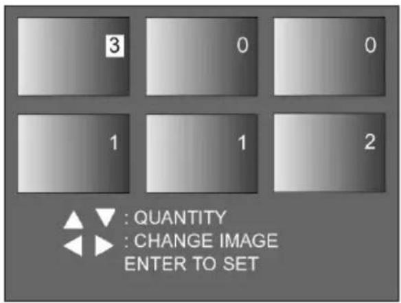 3 0 0 1 1 2 : QUANTITY : CHANGE IMAGE ENTER TO SET
