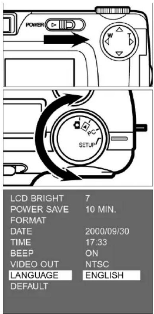 LCD BRIGHT 7 POWER SAVE 10 MIN. FORMAT DATE 2000/09/30 TIME 17:33 BEEP ON VIDEO OUT NTSC LANGUAGE ENGLISH DEFAULT