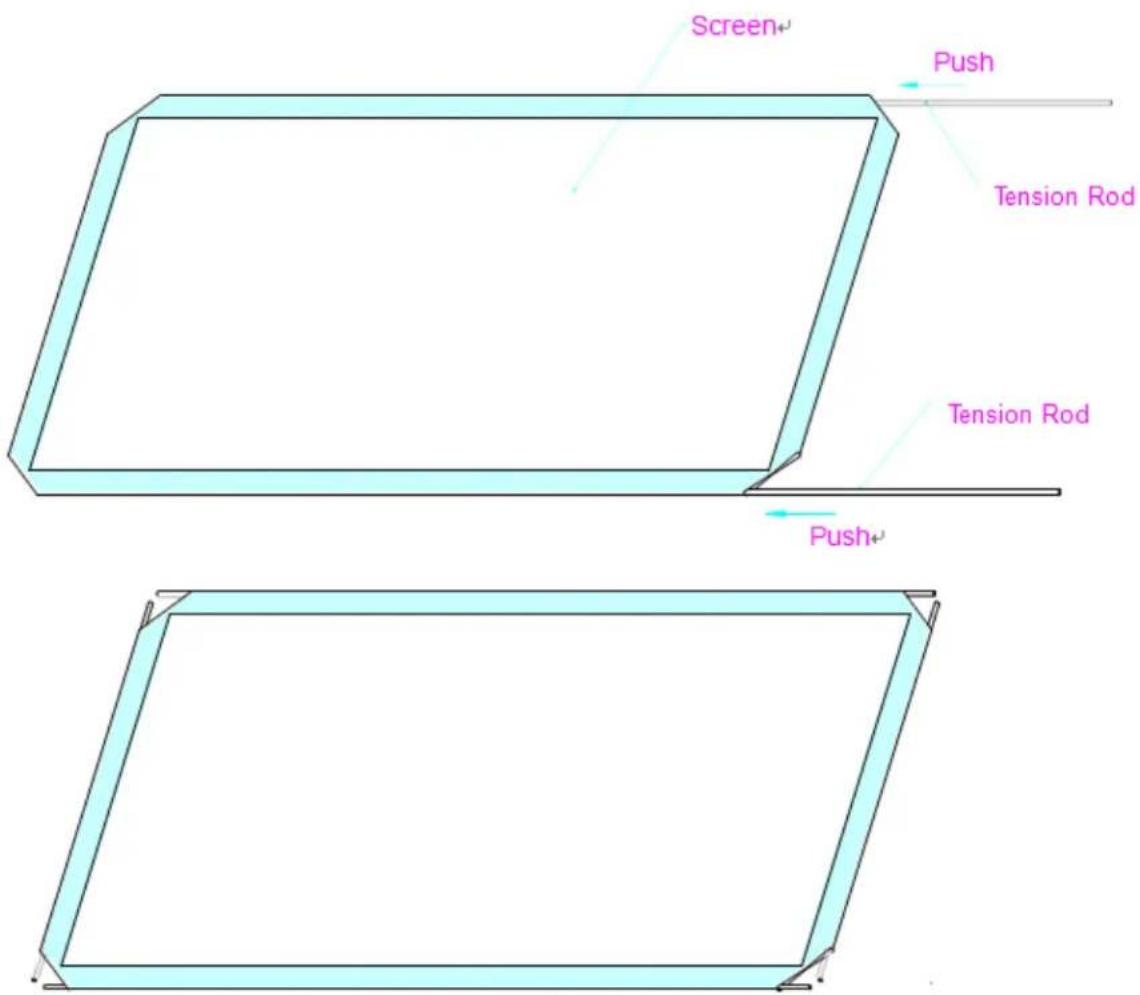 Screen Push Tension Rod Tension Rod Push
