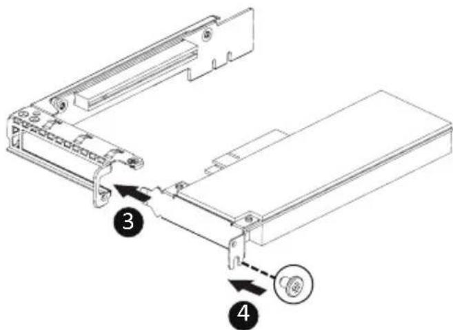 Technical diagram of a mechanical assembly with numbered components and directional arrows indicating assembly steps.