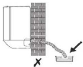 Diagram showing a pipe pouring into a container with directional arrows indicating flow or movement.