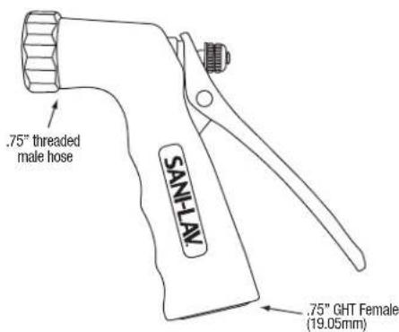.75" threaded male hose SAN-LAY .75" GHT Female (19.05mm)
