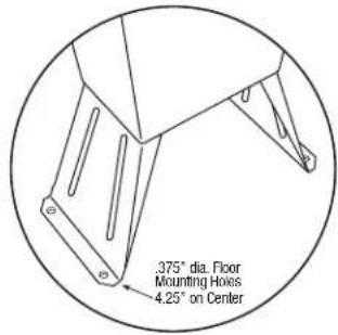 375° dia. Floor Mounting Holes 4.25° on Center