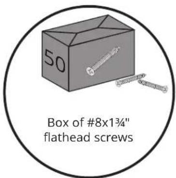 50 Box of #8x1¾" flathead screws