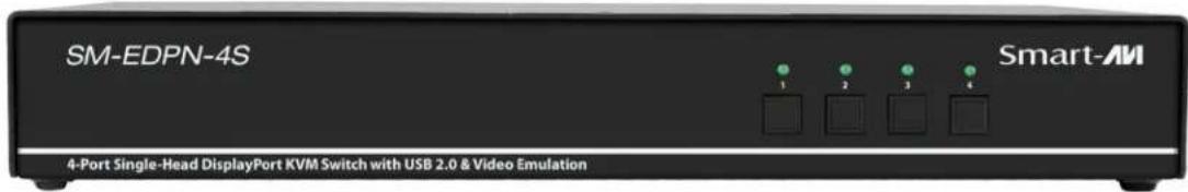 SM-EDPN-4S Smart-AM 4-Port Single-Head DisplayPort KVM Switch with USB 2.0 & Video Emulation