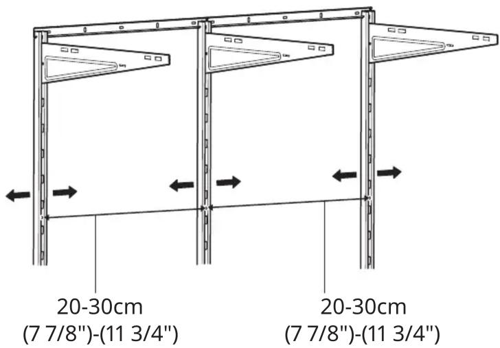 20-30cm (7 7/8")-(11 3/4") 20-30cm (7 7/8")-(11 3/4")
