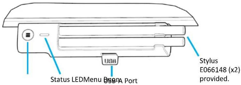 Status LEDMenu Bus USB Port Stylus E066148 (x2) provided.