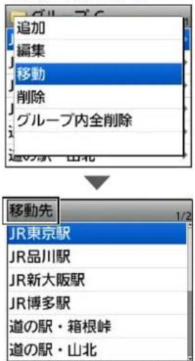 追加 編集 移動 削除 グループ内全削除 道の駅・山北 移動先 JR東京駅 JR品川駅 JR新大阪駅 JR博多駅 道の駅・箱根峠 道の駅・山北