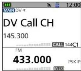 MAIN DV DV Call CH 145.300 CALL 144C1 FM 433.000 PSKIP V.F.O