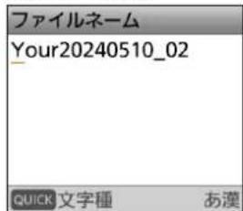 ファイルネーム Your20240510_02 QUICK 文字種 あ漢