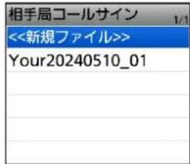 相手局コールサイン <<新規ファイル>> Your20240510_01