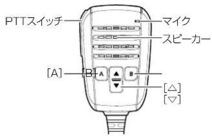 PTTスイッチ マイク スピーカー [A] [B] A B [△] [▽]