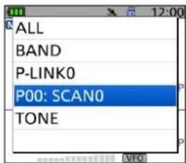 ALL BAND P-LINK0 P00: SCAN0 TONE