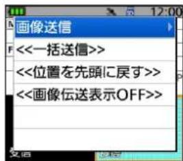 画像送信 <<一括送信>> <<位置を先頭に戻す>> <<画像伝送表示OFF>> 文信