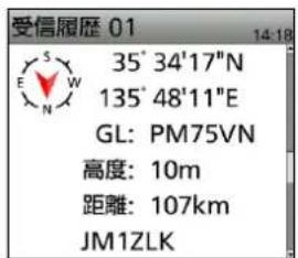 受信履歷 01 35° 34'17"N 135° 48'11"E GL: PM75VN 高度: 10m 距離: 107km JM1ZLK