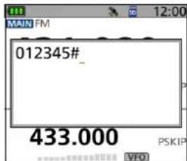 MAIN FM 012345# 433.000 PSKIP