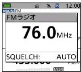 MOM FM FMラジオ 76.0MHz SQUELCH: AUTO