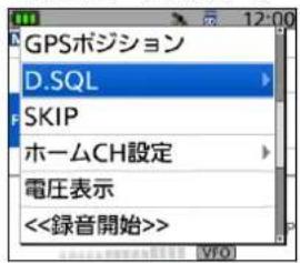 GPSボジション D.SQL SKIP ホームCH設定 電圧表示 <<録音開始>>
