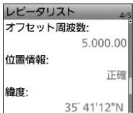 レビータリスト オフセット周波数: 5.000.00 位置情報: 正確 緯度: 35°41'12"N
