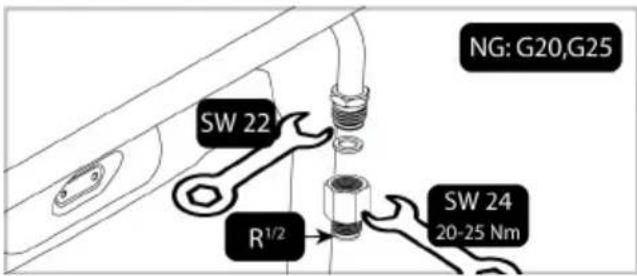 NG: G20,G25 SW 22 R¹/² SW 24 20-25 Nm