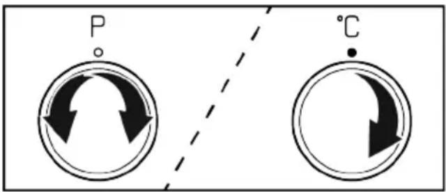 P °C