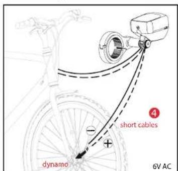 short cables dynamo 4 6V AC