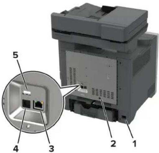 LEXMARK CX730 - Laidų ir kabelių prijungimas - 1