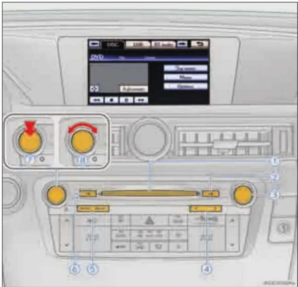 LEXUS GS 450h (2012) - CD/DVD atskaņotāja izmantošana - 1
