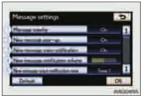 Message settings Message number New password verification New message configuration options New message configuration terms OK Cancel OK