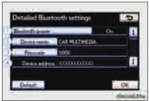 LEXUS GS 450h (2012) - Detalizēti Bluetooth® iestatījumi - 1