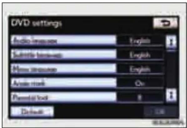 LEXUS GS 450h (2012) - ■Ekrāna "DVD settings" parādīšana - 1
