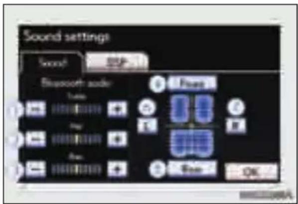 Sound settings Sound Bluetooth audio Audio Play OK