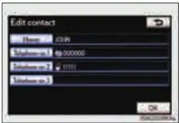 Edit contact Name: 018 Password: 40-000000 Telephone: 211111 Telephone: 3