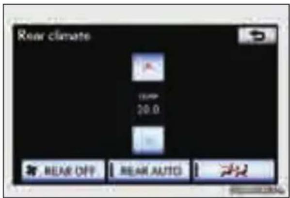Rear climate TEMP 20.0 3°, BEAR OFF | REAR AUTO | OK