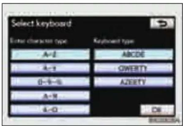 Select keyboard Enter character type Keyboard type A=2 ABCDE A=3 GERTY 0-9-0 AZERTY A=M 4-0 DB BROCCOMAL