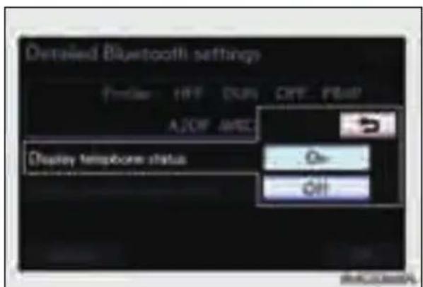 LEXUS GS 450h (2012) - Bluetooth® ierīces savienojuma statusa parādīšanas iestatījumi - 1